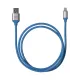 Дата-кабель, ДК 18, USB - Lightning, 1 м, силиконовая оплетка, голубой, TDM