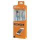 Дата-кабель, ДК 18, USB - Lightning, 1 м, силиконовая оплетка, голубой, TDM