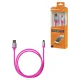 Дата-кабель, ДК 19, USB - micro USB, 1 м, силиконовая оплетка, розовый, TDM
