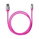 Дата-кабель, ДК 19, USB - micro USB, 1 м, силиконовая оплетка, розовый, TDM