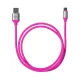 Дата-кабель, ДК 20, USB - USB Type-C, 1 м, силиконовая оплетка, розовый, TDM