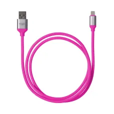 Дата-кабель, ДК 21, USB - Lightning, 1 м, силиконовая оплетка, розовый, TDM