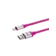 Дата-кабель, ДК 21, USB - Lightning, 1 м, силиконовая оплетка, розовый, TDM