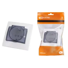 Розетка 2П+З с защ. шт. и крышкой 16А 250В IP44 белая 