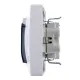 Розетка двойная 2П+З с защ. шт. и прозрачной крышкой 16А 250В IP44 белая 