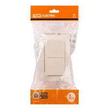 Розетка двойная 2П+З с защ. шт. и крышкой 16А 250В IP44 сл. кость 