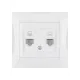 Розетка телефонная RJ11 + компьютерная RJ45 белая 