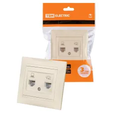 Розетка телефонная RJ11 + компьютерная RJ45 сл. кость 