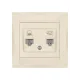 Розетка телефонная RJ11 + компьютерная RJ45 сл. кость 