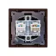 Розетка телефонная RJ11 + компьютерная RJ45 венге 