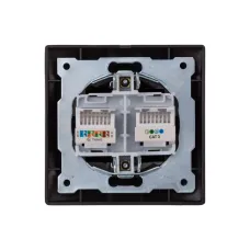 Розетка телефонная RJ11 + компьютерная RJ45 шоколад 