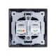 Розетка телефонная RJ11 + компьютерная RJ45 старинное серебро 