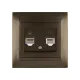 Розетка телефонная RJ11 + компьютерная RJ45 бронза 