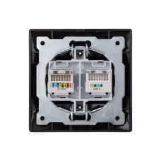 Розетка телефонная RJ11 + компьютерная RJ45 старинная бронза 