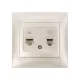 Розетка телефонная RJ11 + компьютерная RJ45 перламутр 