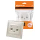 Розетка телефонная RJ11 + компьютерная RJ45 перламутр 