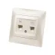 Розетка телефонная RJ11 + компьютерная RJ45 перламутр 