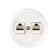Розетка двойная компьютерная RJ45 белая «Болонь» TDM