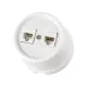 Розетка телефонная RJ11 + компьютерная RJ45 белая «Болонь» TDM