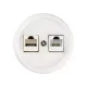 Розетка телефонная RJ11 + компьютерная RJ45 белая «Болонь» TDM