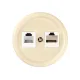 Розетка телефонная RJ11 + компьютерная RJ45 сл. кость «Болонь» TDM