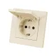 Розетка 2П+З 16А 250В IP44 с защ. шт. с крышкой сл. кость 