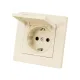 Розетка 2П+З 16А 250В IP44 с крышкой сл. кость 