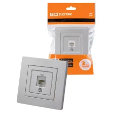 Розетка компьютерная RJ45 серебр. металлик 