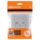 Розетка компьютерная двойная RJ45 серебр. металлик 