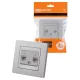 Розетка компьютерная двойная RJ45 серебр. металлик 