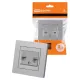 Розетка телефонная RJ11 + компьютерная RJ45 серебр. металлик 