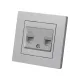 Розетка телефонная RJ11 + компьютерная RJ45 серебр. металлик 