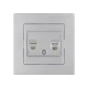 Розетка телефонная RJ11 + компьютерная RJ45 серебр. металлик 