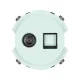 Розетка компьютерная RJ45 + TV розетка оконечная фисташковая, 