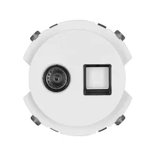 Розетка компьютерная RJ45 + TV розетка оконечная белая, 