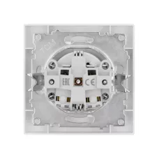 Розетка 2П+З 16А 250В IP44 с крышкой белая 