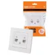 Розетка компьютерная двойная RJ45 белая 