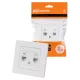 Розетка телефонная RJ11 + компьютерная RJ45 белая 