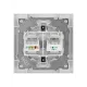 Розетка телефонная RJ11 + компьютерная RJ45 белая 