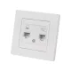 Розетка телефонная RJ11 + компьютерная RJ45 белая 