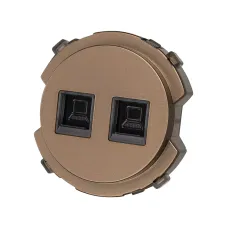 Розетка компьютерная двойная RJ45 бронза, 