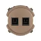 Розетка компьютерная двойная RJ45 бронза, 
