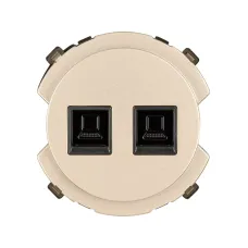 Розетка компьютерная двойная RJ45 шампань, 