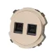 Розетка компьютерная двойная RJ45 шампань, 