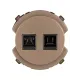 Розетка телефонная RJ11 + компьютерная RJ45 бронза, 