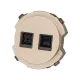 Розетка телефонная RJ11 + компьютерная RJ45 шампань, 