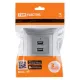 Розетка 2USB порт 2,1А 5В металлик 
