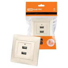 Розетка 2USB порт 2,1А 5В сл. кость 
