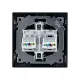 Розетка компьютерная двойная RJ45 графит 