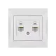 Розетка компьютерная двойная RJ45 белая 